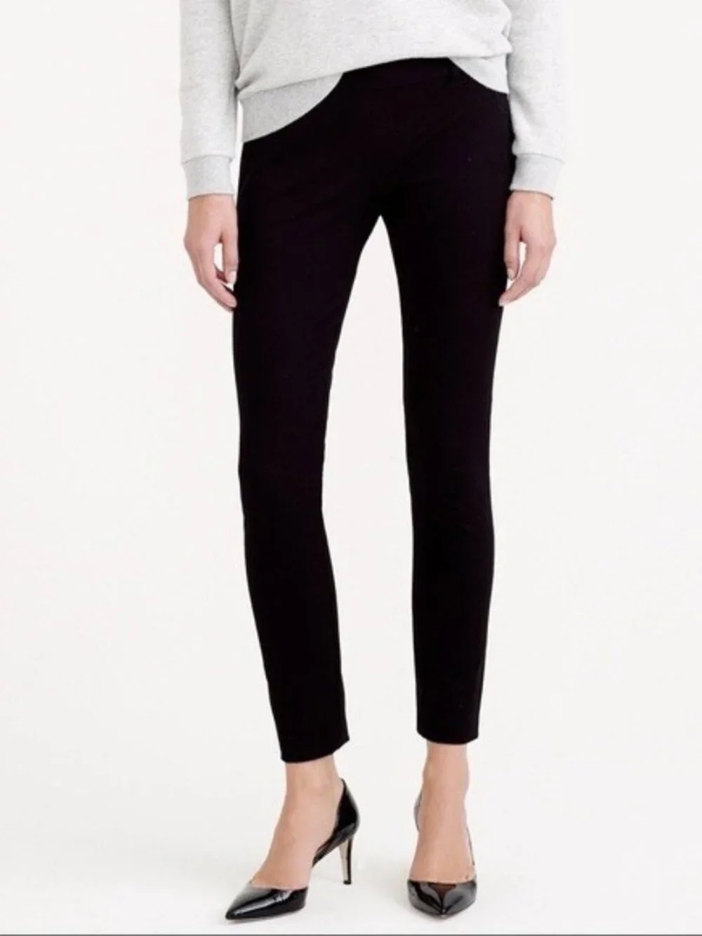 J. Crew Minnie City Fit Stretch Twill Ankle Pants in Black